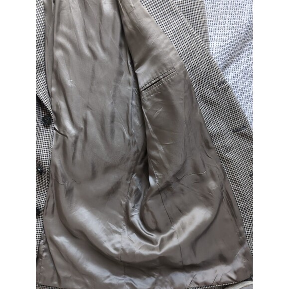Jacobson's Men's 40 Tan Brown Check Silk Wool 3-Button Blazer Sport Coat Blazer - Picture 8 of 12